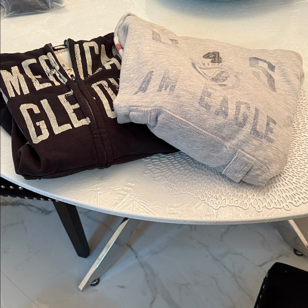 American Eagle Outfitters Black Hoodie with White Print